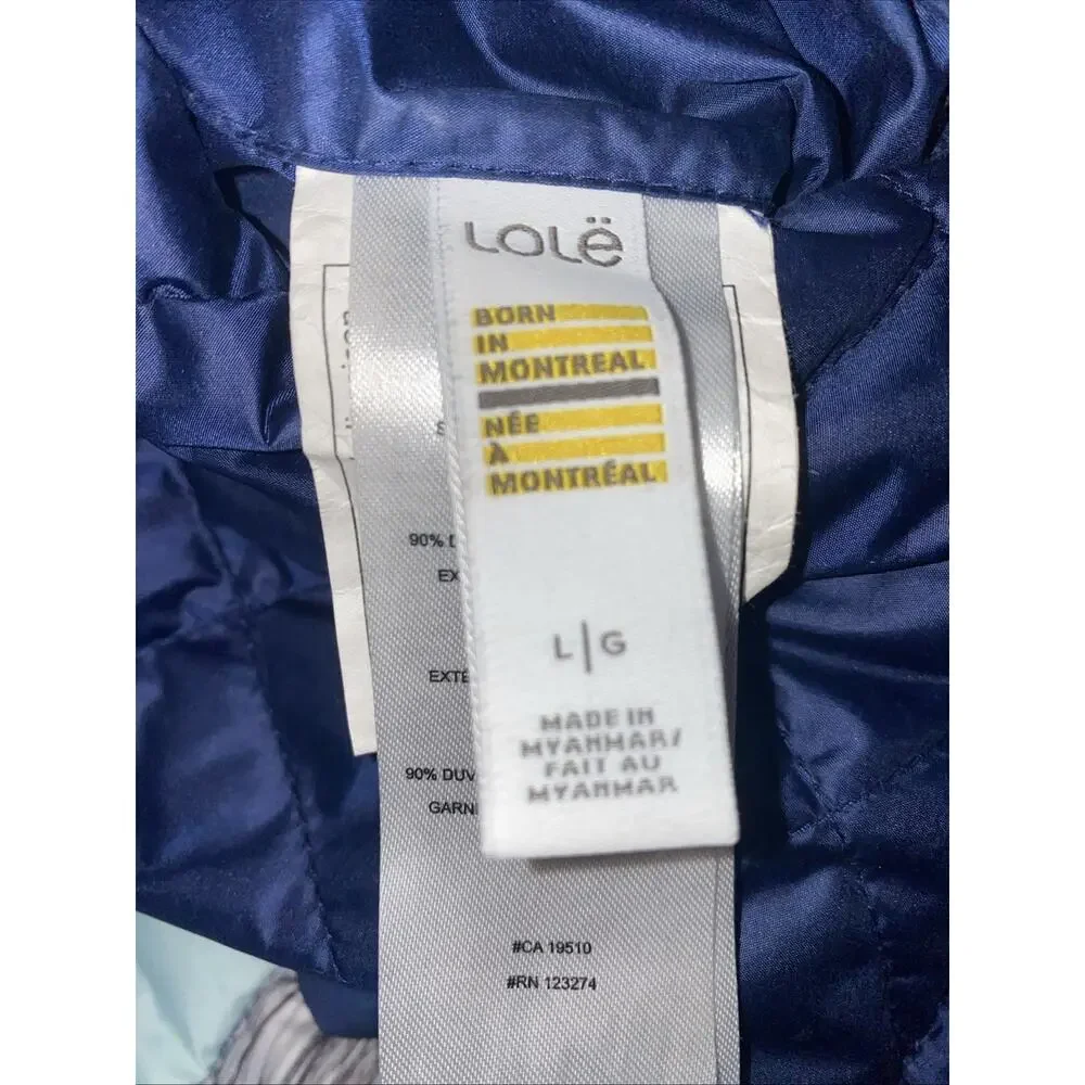 Lole Kora Reversible Down Jacket Mint black white / Solid Blue Size Large
